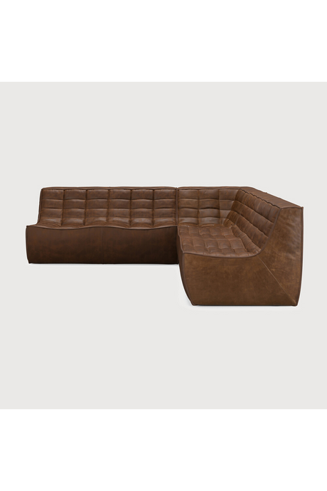 Dark Brown Leather Modular Sofa Set | Ethnicraft N701 | Oroa.com