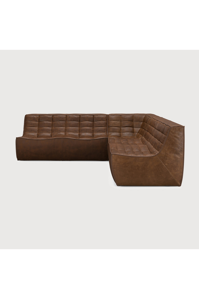 Dark Brown Leather Modular Sofa Set | Ethnicraft N701 | Oroa.com