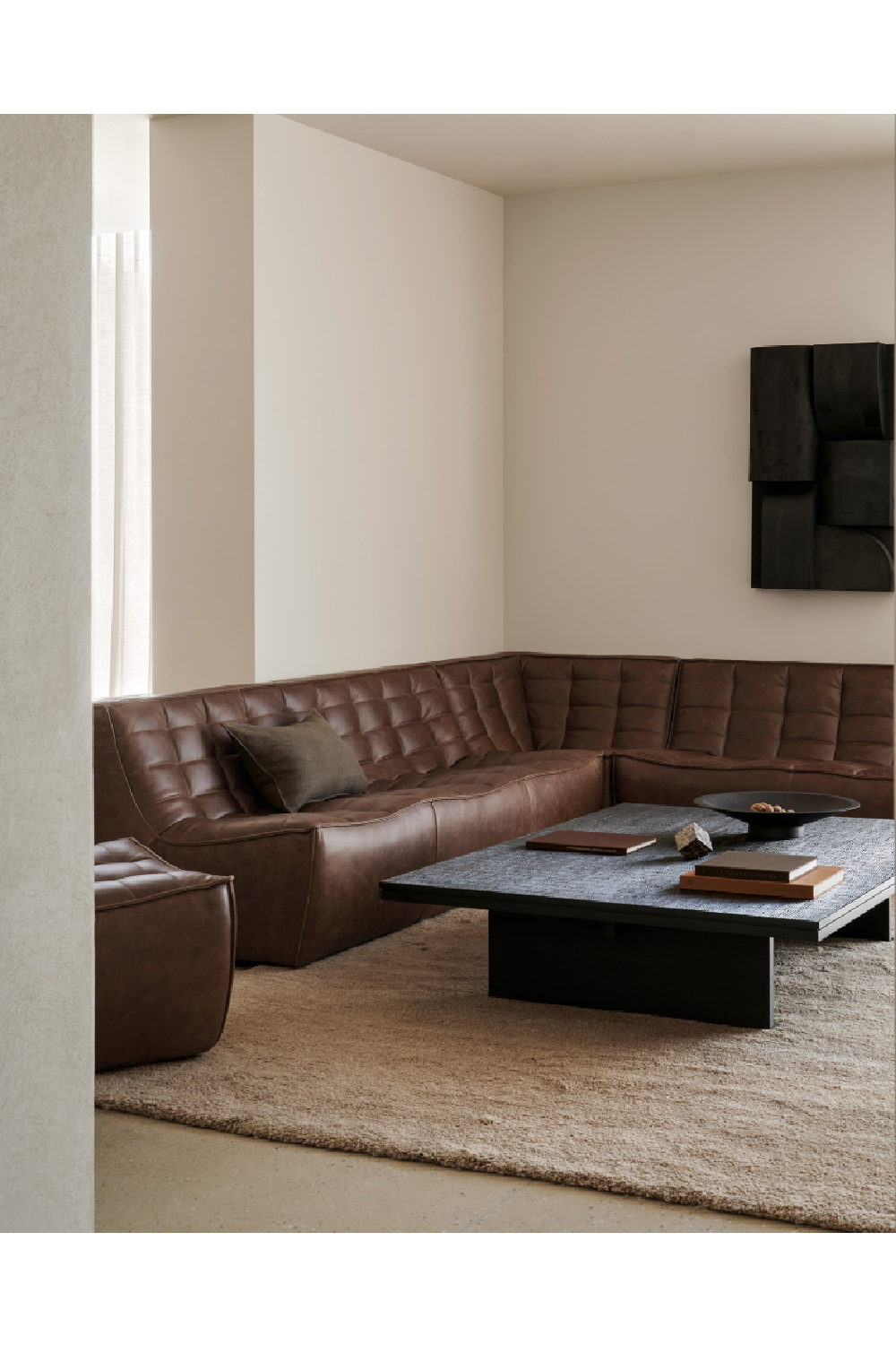 Dark Brown Leather Modular Sofa | Ethnicraft N701 | Oroa.com