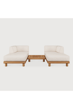 White Outdoor Chaise Lounge with Table | Ethnicraft | Oroa.com