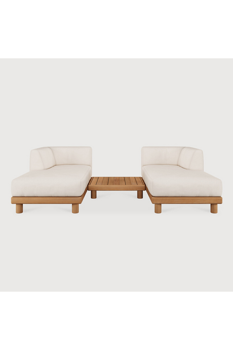White Outdoor Chaise Lounge with Table | Ethnicraft | Oroa.com