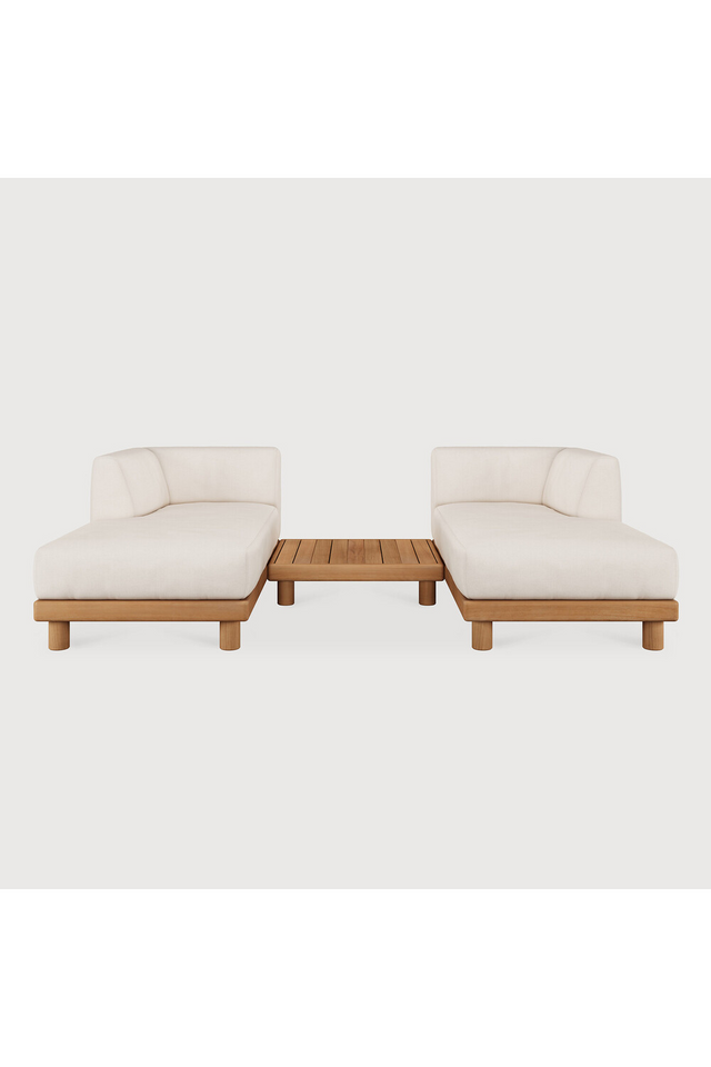 White Outdoor Chaise Lounge with Table | Ethnicraft | Oroa.com