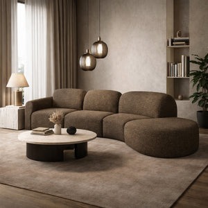   Modern European furniture - Curved Sofa with Semi-Circle Footstool - www.oroa.com | Oroa.com
