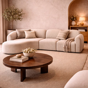   Modern European furniture - Modular Sofa Set with Semi-Circle Stool - www.oroa.com | Oroa.com