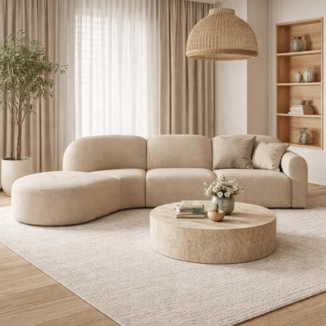   Modern European furniture - Curved Sofa with Semi-Circle Footstool - www.oroa.com | Oroa.com
