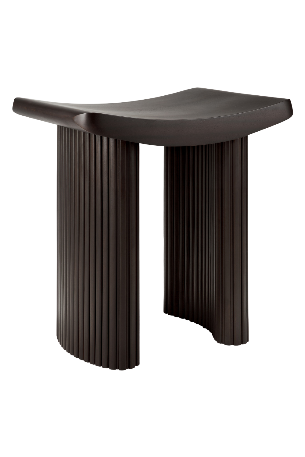 Brown Mahogany Curved Stool | Ethnicraft Roller Max | Oroa.com
