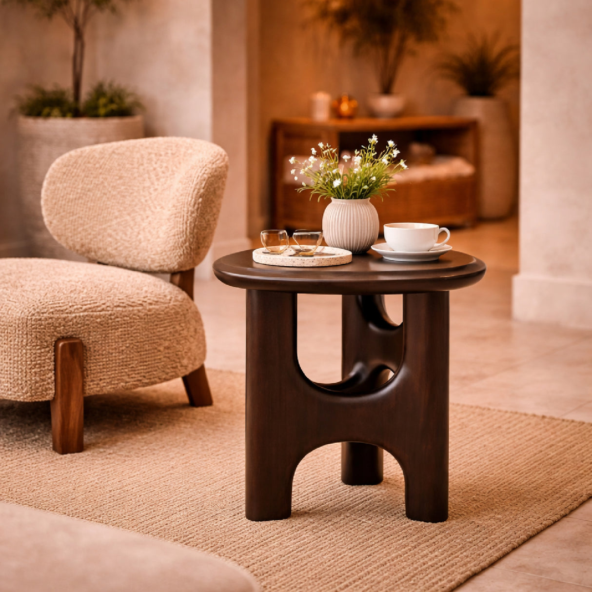   Brown Mahogany Side Table | Oroa.com