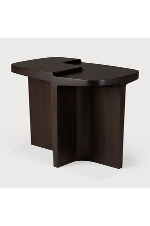 Carved Brown Mahogany Side Table | Ethnicraft Brutalist | Oroa.com