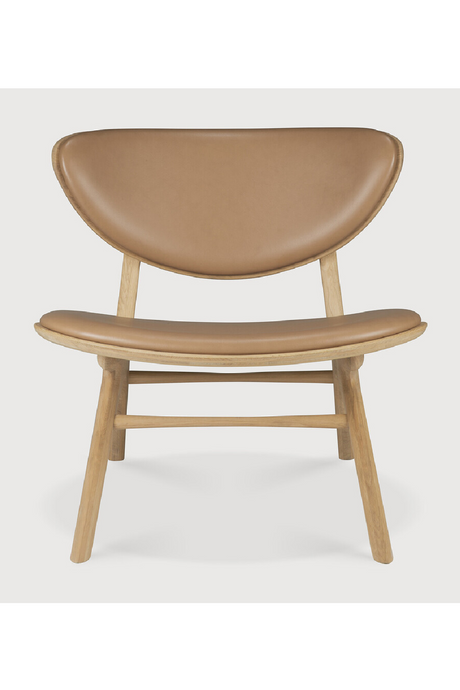 Varnished Oak Leather Lounge Chair | Ethnicraft Eye | Oroa.com