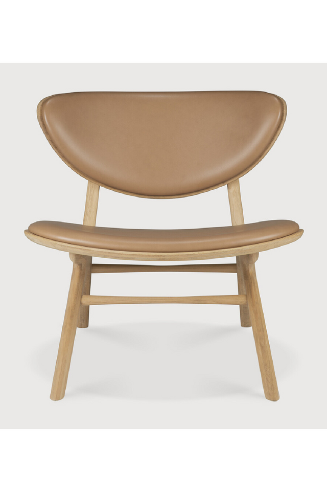 Varnished Oak Leather Lounge Chair | Ethnicraft Eye | Oroa.com