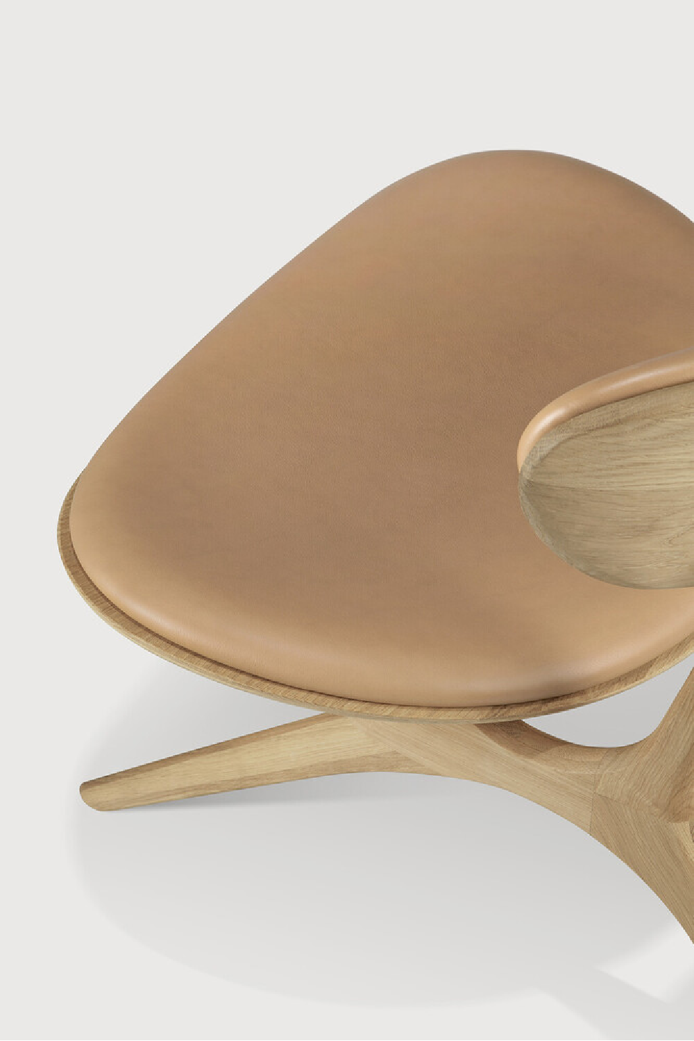 Varnished Oak Leather Lounge Chair | Ethnicraft Eye | Oroa.com