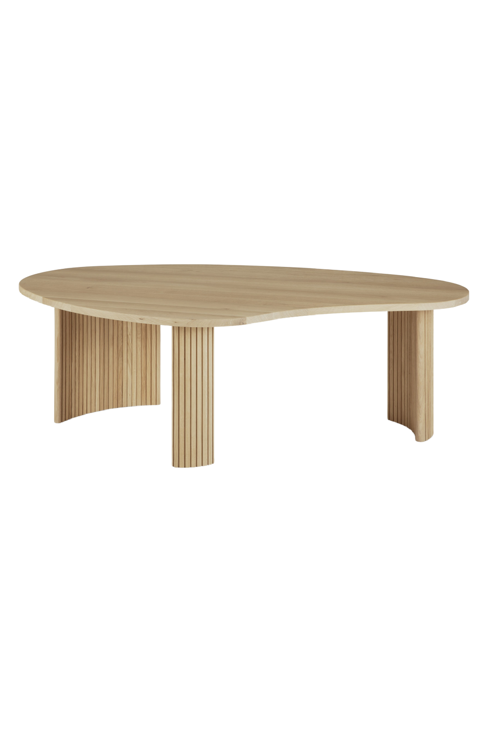 Oak Pebble-Shaped Coffee Table | Ethnicraft Boomerang | Oroa.com