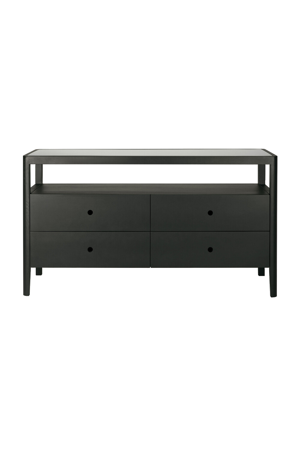 Glass Top 4 Drawer Dresser | Ethnicraft Spindle | Oroa.com