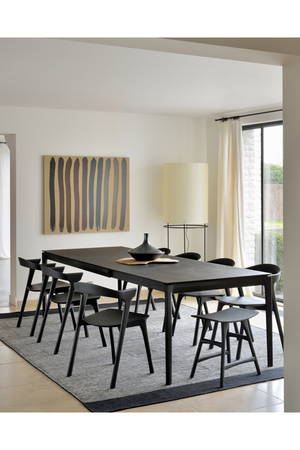 Extendable Black Oak Dining Table | Ethnicraft Bok | Oroa.com