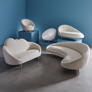 Sloped-Back Bouclé Chaise | Jonathan Adler Ether | Oroa.com