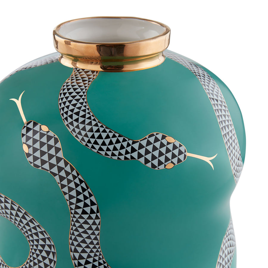 Porcelain Serpent Cinched Vase | Jonathan Adler Eden | Oroa.com