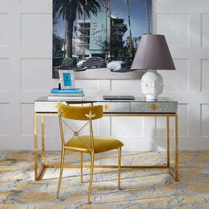 Antiqued Mirror 3-Drawer Desk | Jonathan Adler Delphine | Oroa.com