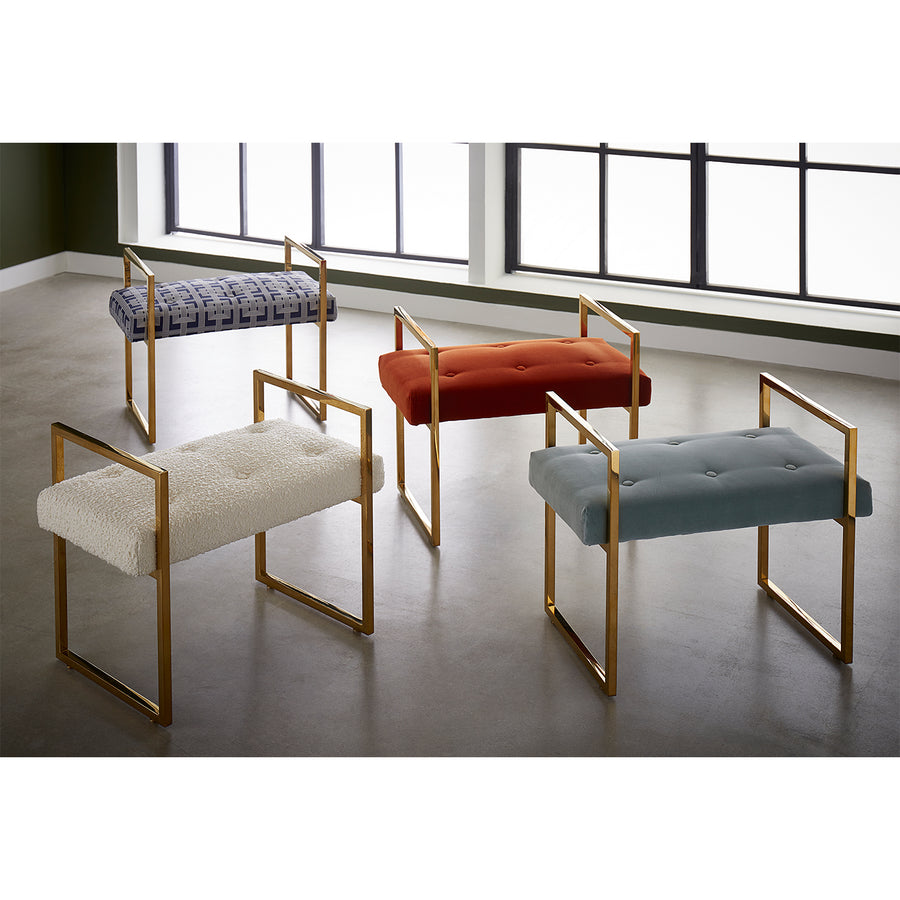 Ivory Bouclé Bench | Jonathan Adler Beaumont | Oroa.com