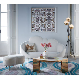 Brass Legs Upholstered Ottoman | Jonathan Adler Kidney | Oroa.com