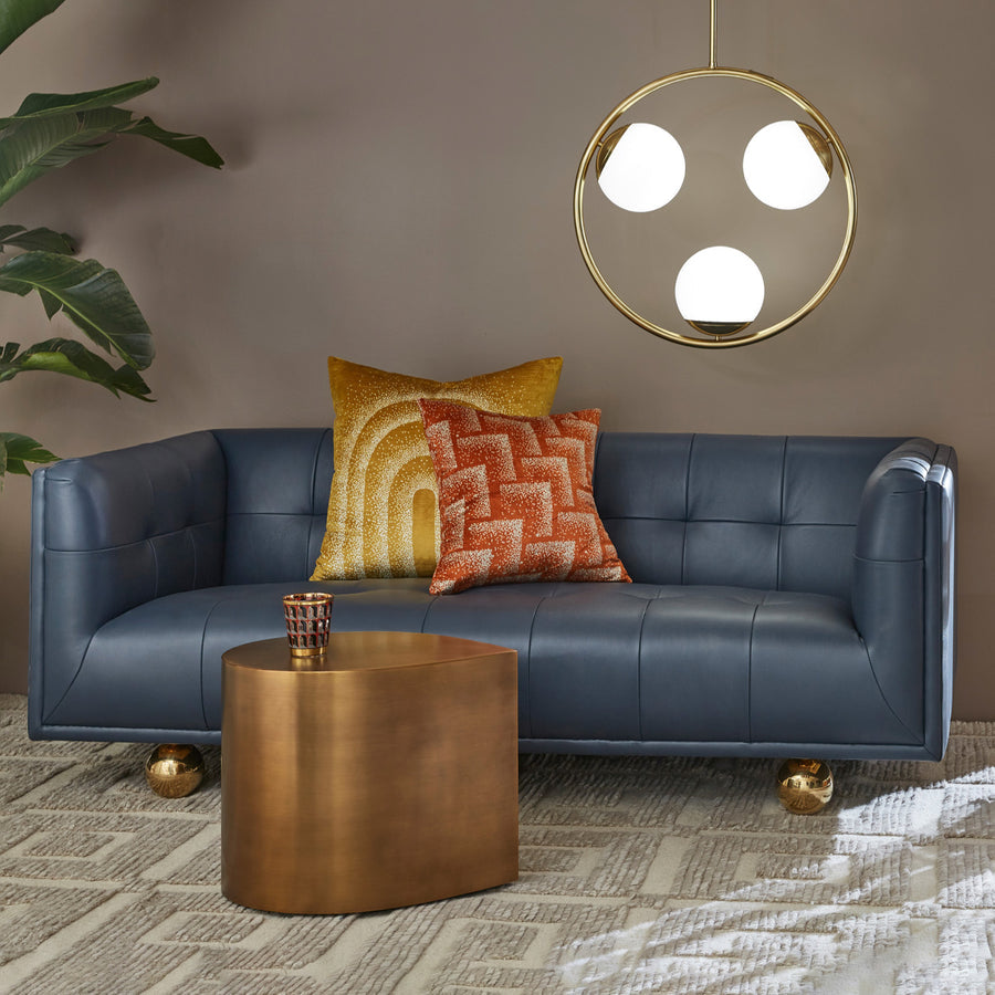 Brass Ball Feet Tufted Sofa | Jonathan Adler Claridge | Oroa.com