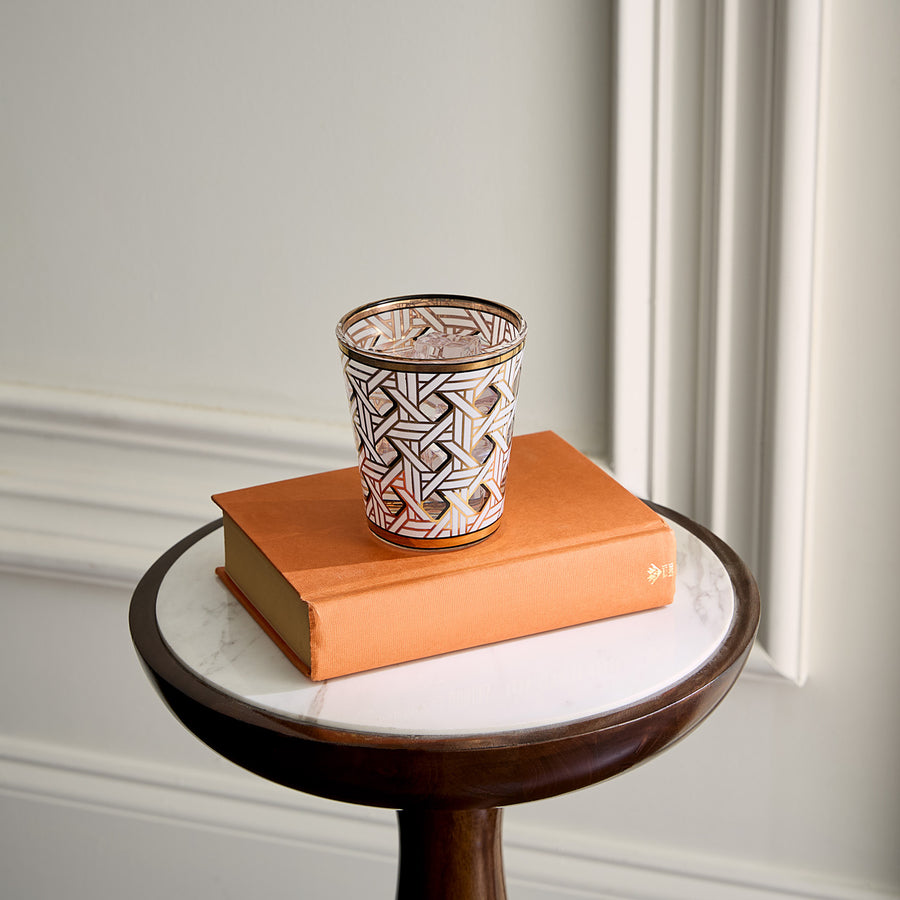 Gold Accent Glassware Set (4) | Jonathan Adler Basketweave | Oroa.com