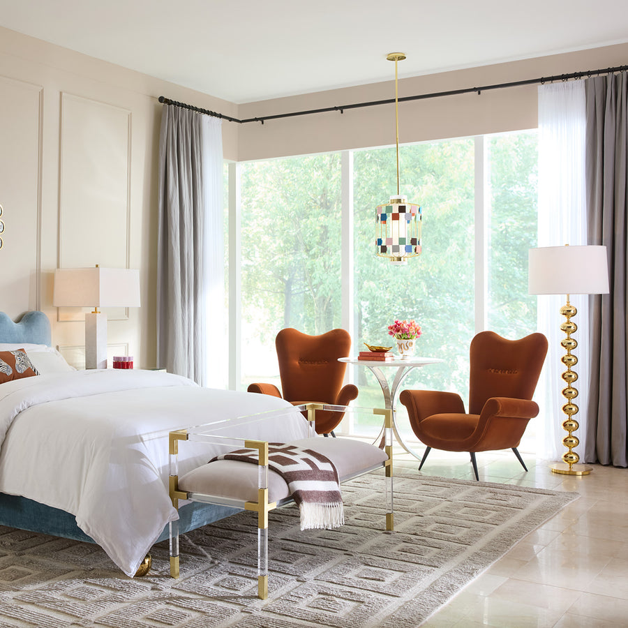 Rolled Arm Velvet Lounge Chair | Jonathan Adler Juliet | Oroa.com