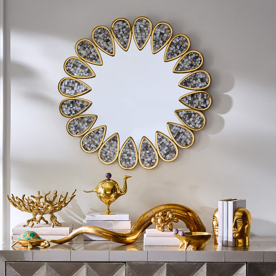 Gray Mother of Pearl Mirror | Jonathan Adler Petal | Oroa.com