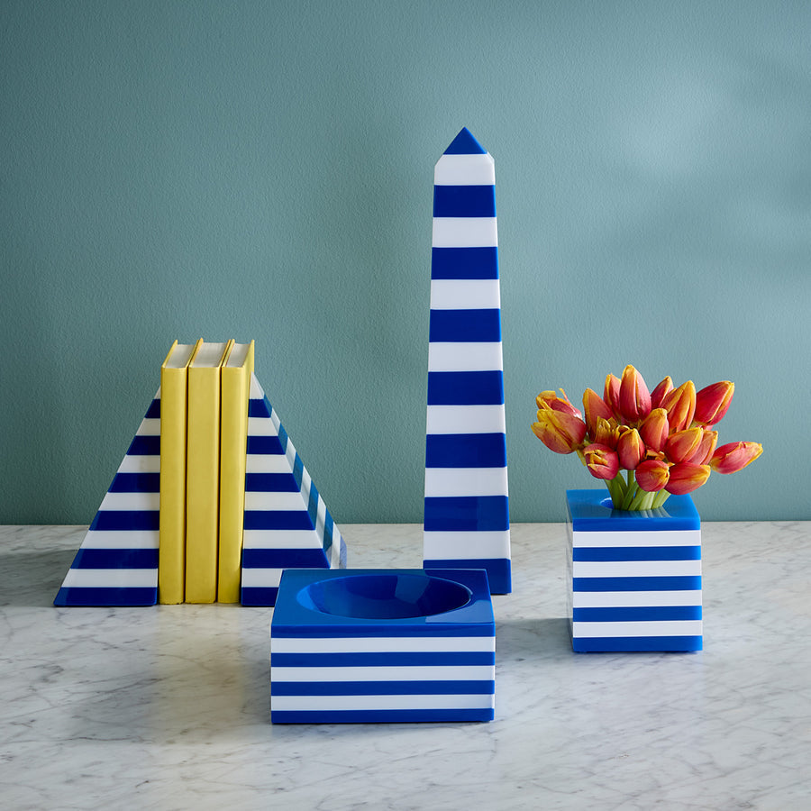 Opaque Blue Stripes Vase | Jonathan Adler Cabana Mini Scoop | Oroa.com