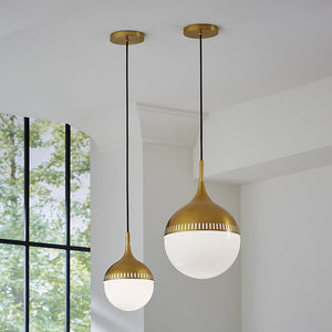 White Glass Orb Pendant Light S | Jonathan Adler Rio | Oroa.com