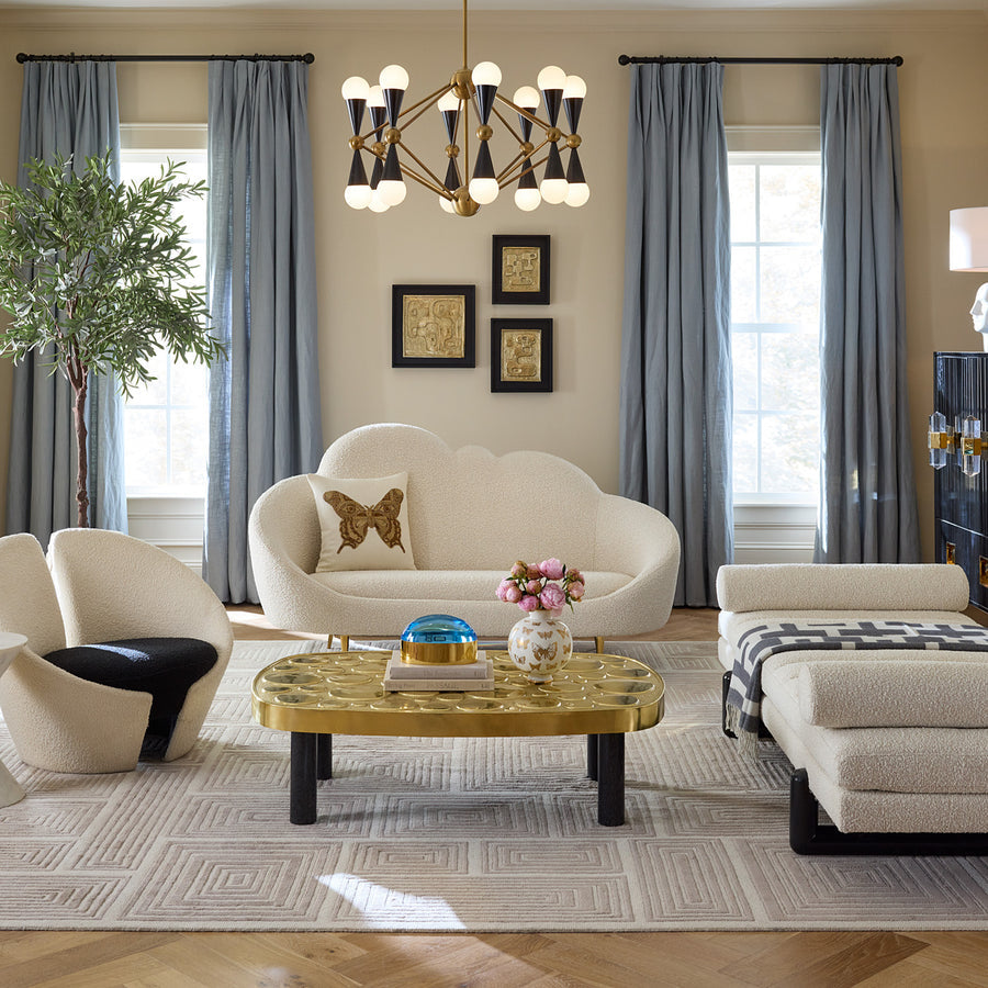 White Channeled Bouclé Daybed | Jonathan Adler Aspen | Oroa.com