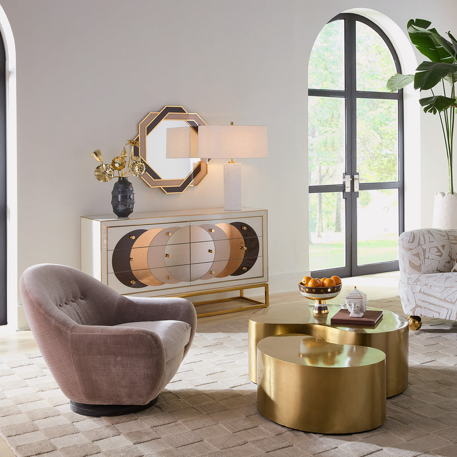 Button Detail Velvet Swivel Chair | Jonathan Adler Stockholm | Oroa.com