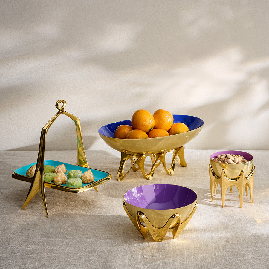 Turquoise Interior Golden Tray | Jonathan Adler Oscar | Oroa.com