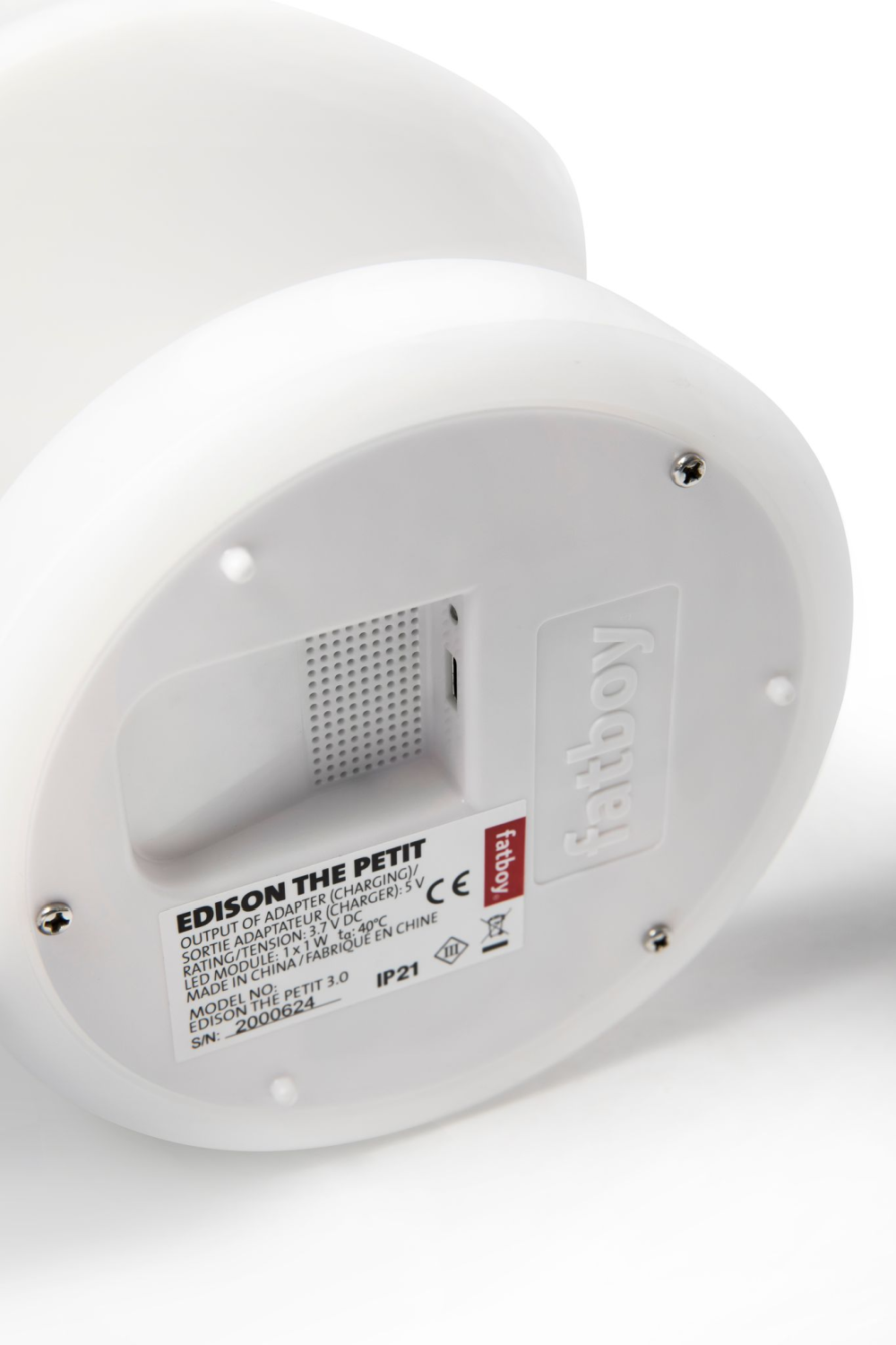 White Minimalist Table Lamp | Fatboy Edison The Petit | OROA.com