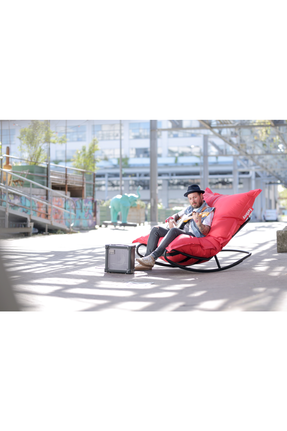 Multifunctional Bean Bag With Rocking Chair | Fatboy Original + Rock 'n Roll  | OROA.com