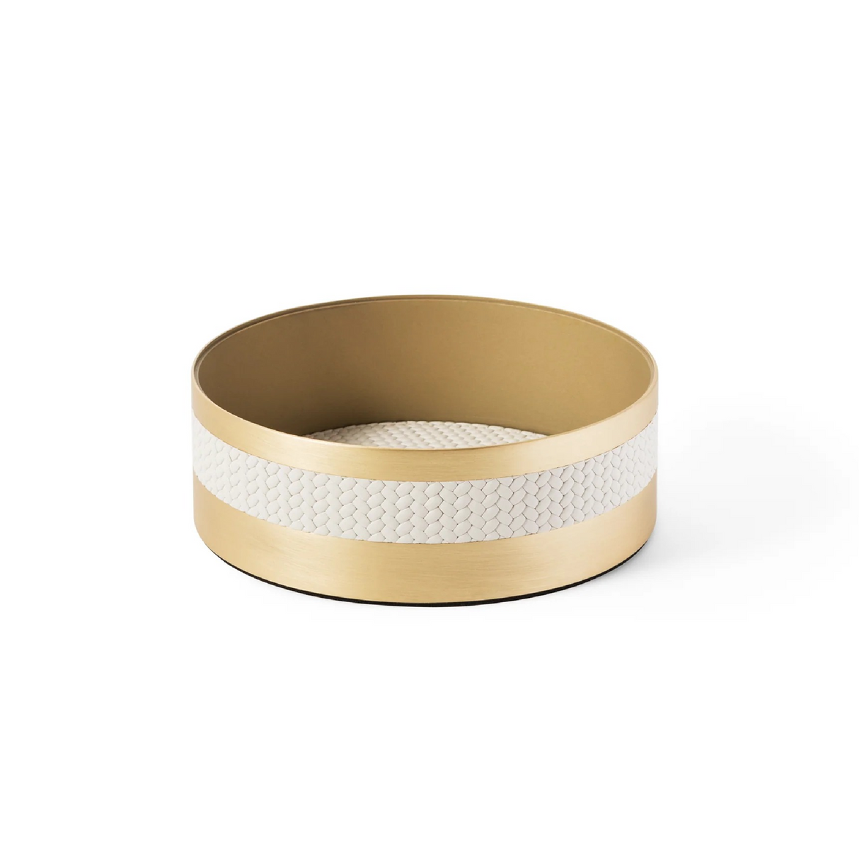 Round Woven Leather Box | Pinetti Saturno | OROA.com