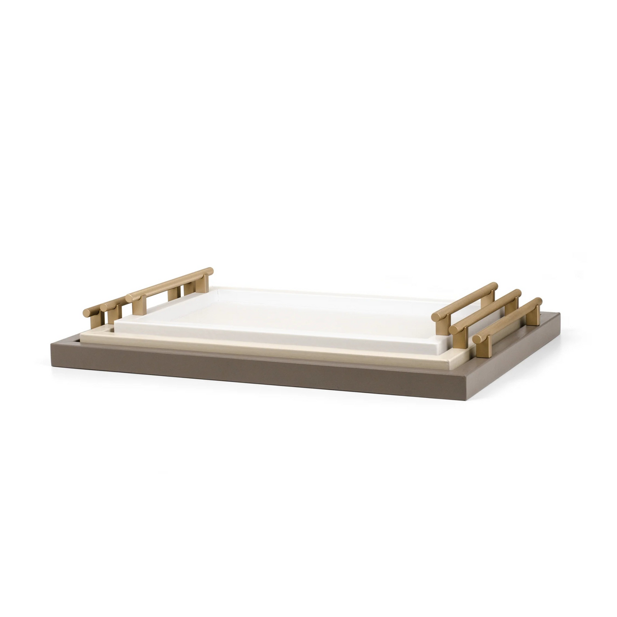 Metal Handle Leather Tray | Pinetti Dafne | OROA.com