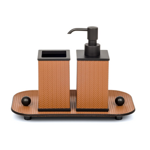 Square Leather Toothbrush Holder | Pinetti Olimpia | OROA.com