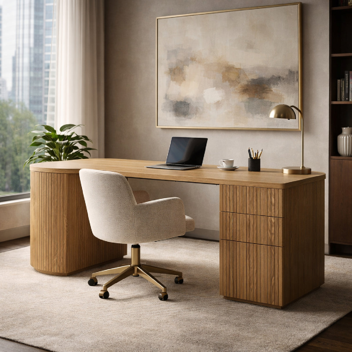   Wooden 3-Drawer Desk | Oroa.com