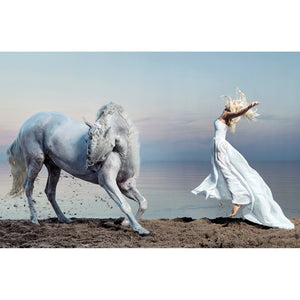   Woman & Silver Horse Photographic Art | Oroa.com