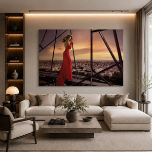   Woman In Red Gown Photographic Art | Oroa.com