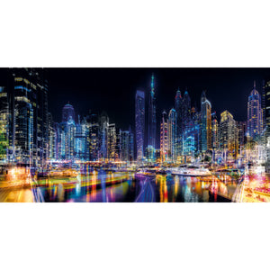  Illuminated Skyscrapers Photographic Art | Oroa.com