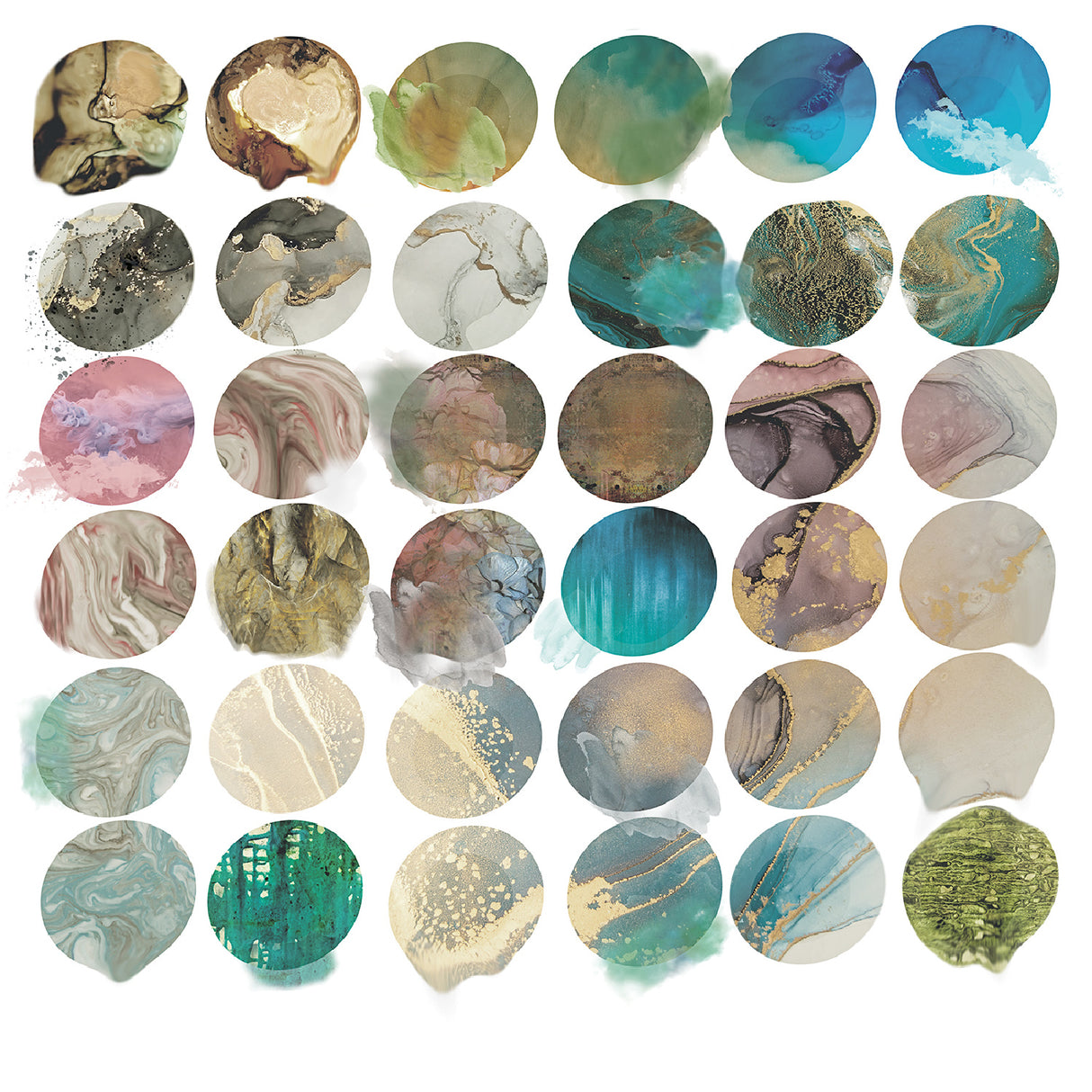   Pastel Toned Round Collage Art | Oroa.com