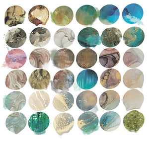   Pastel Toned Round Collage Art | Oroa.com