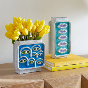 Blue Melted Glass Vase | Jonathan Adler Menagerie Eyes | Oroa.com