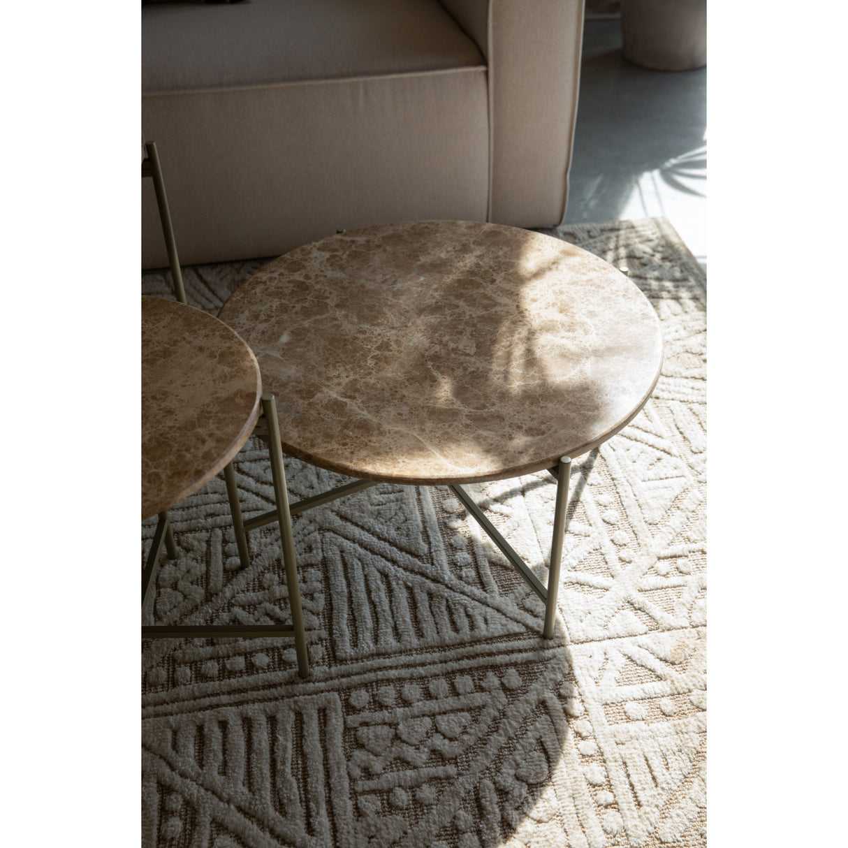   Modern furniture - Round Beige Marble Side Table - www.oroa.com | Oroa.com