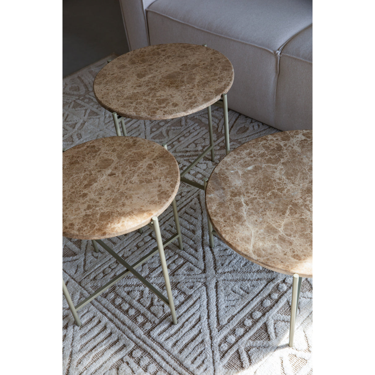   Modern furniture - Round Beige Marble Side Table - www.oroa.com | Oroa.com