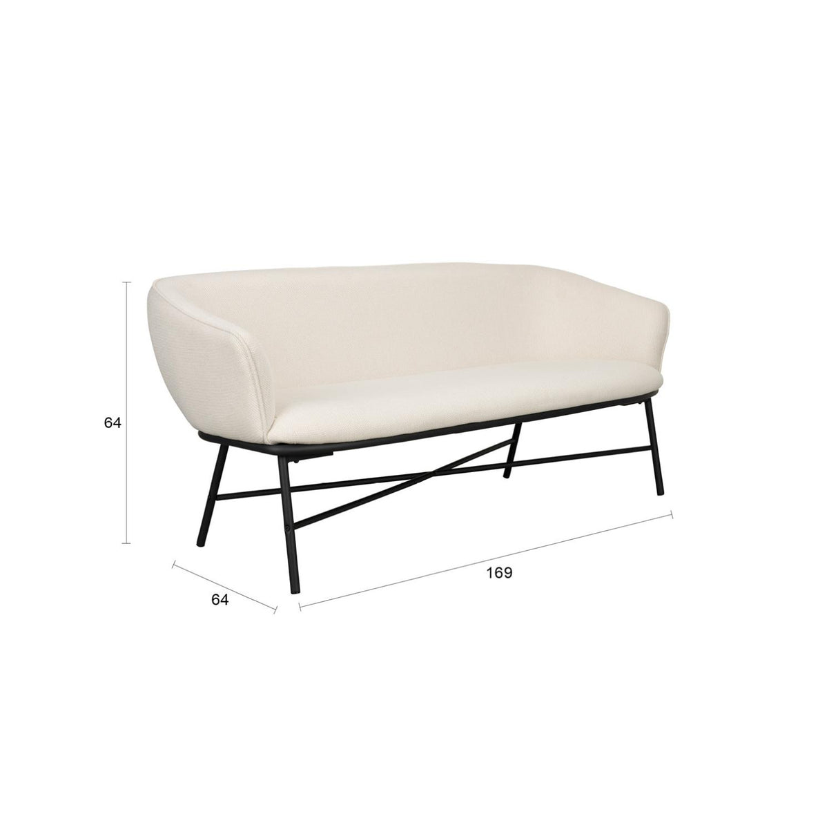   Modern furniture - Beige 2,5-Seater Sofa - www.oroa.com | Oroa.com