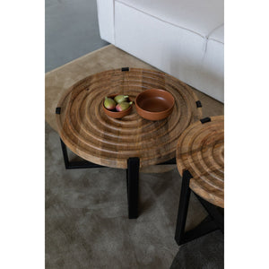   Modern furniture - Round Wooden Fluted Coffee Table - www.oroa.com | Oroa.com