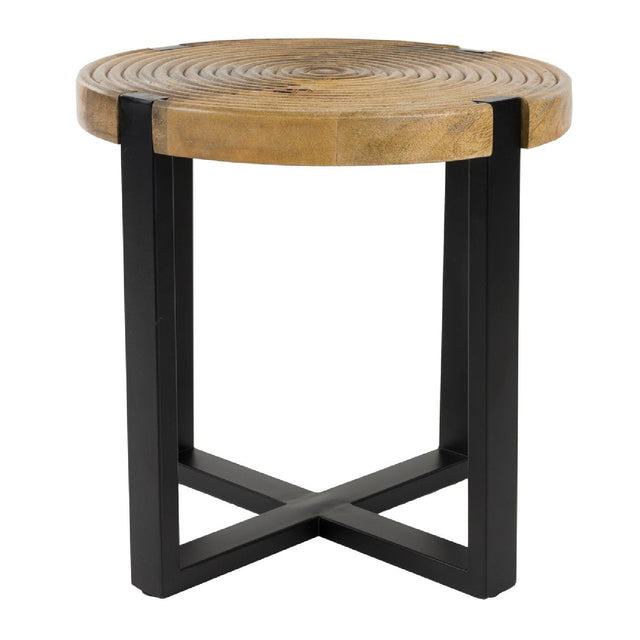 Modern furniture - Round Wooden Fluted Side Table - www.oroa.com