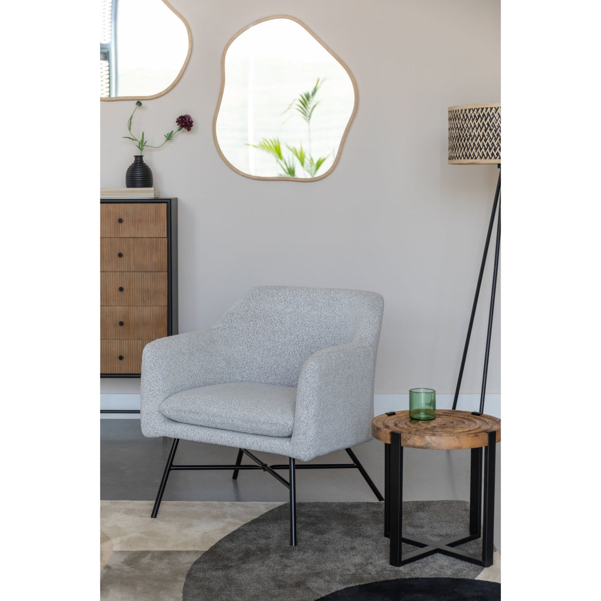   Modern furniture - Round Wooden Fluted Side Table - www.oroa.com | Oroa.com